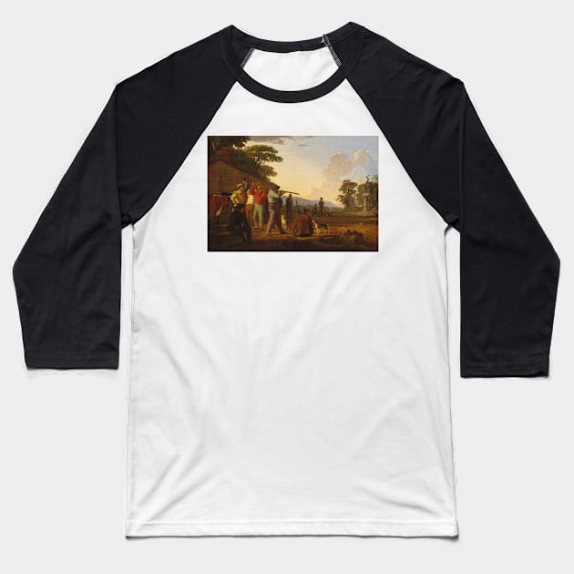 Shooting for the Beef by George Caleb Bingham Baseball T-Shirt by Classic Art Stall